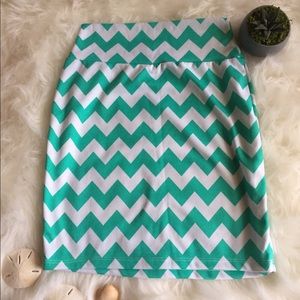 Chevron Print Living Doll Small Pencil Skirt